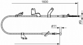 Трос ручного тормоза