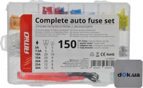 Набір запобіжників з екстрактором Amio 03037 FN FT midi (normal) + mini 150 шт.