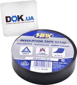 Ізоляційна стрічка HPX hpxib1920 чорна ПВХ 19 мм x 20 м