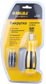 Викрутка реверсивна з набором бит Sigma 4001831
