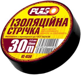 Изолента Pulso ІС30Ч черная 19 мм x 30 м 10 шт