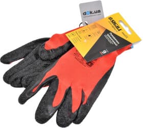 Перчатки рабочие Sigma трикотажные с вспененым латексным покрытием красные