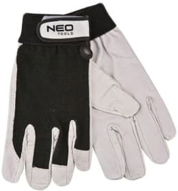 Перчатки рабочие Neo Tools кожаные с застежкой на липучке белые