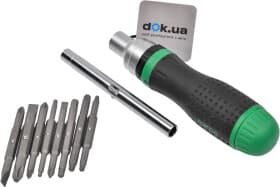 Отвертка реверсивная с набором бит Toptul GAAR1002