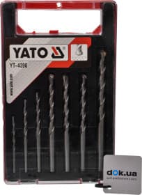 Набор сверл Yato спиральных по бетону YT-4390 4-12 мм 7 шт.