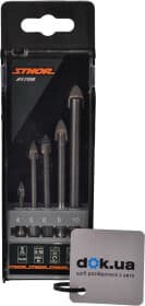 Набор сверл STHOR перьевых по плитке и стеклу 21709 4-10 мм 5 шт.
