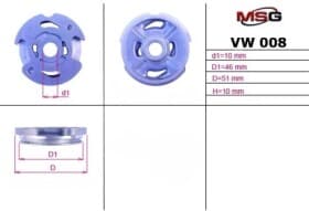 Сальник вала насоса гідропідсилювача керма MSG VW008LPLATE