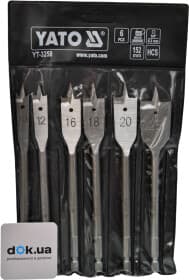 Набір свердл Yato перових по дереву YT-3258 10-25 мм 6 шт.