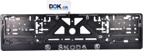 Комплект рамок номерного знака Poputchik 24-015 черный Skoda