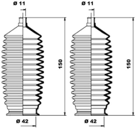 Пильник кермової рейки MOOG k150124