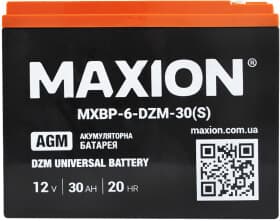 Аккумулятор для ИБП Maxion MXBT-6-DZM-30S MXBT6DZM30S 30 Ач 12 В