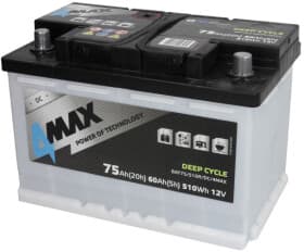 Тяговый аккумулятор 4Max Deep Cycle BAT75/510R/DC/4MAX 75 Ач 12 В