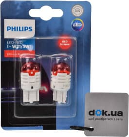 Автолампа Philips Ultinon Pro3000 W21/5W W3x16q красная 11066U30RB2