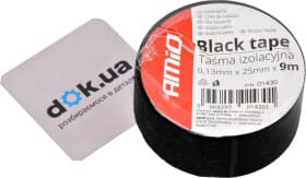 Изолента Amio 01430 черный ПВХ 25 мм х 9 м