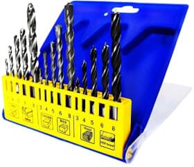 Набір свердл S&R спіральних по металу, бетону та дереву 216300015 3-8 мм 15 шт.