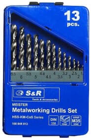 Набір свердл S&R спіральних по металу Meister 108849013 1.5-6.5 мм 13 шт.