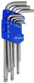 Набор ключей шестигранных S&R 365303109 1/16"-3/8" с шарообразным наконечником 9 шт