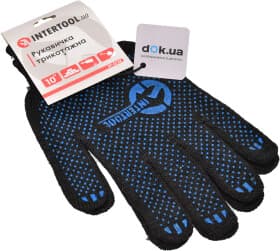 Рукавички робочі Intertool трикотажні з покриттям ПВХ сині