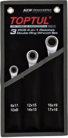Набор ключей накидных трещоточных Toptul Pro-Series GPAQ0301 8-19 мм 3 шт
