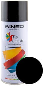 Аэрозольная краска Winso Fly Color черный RAL 9005 глянцевая 450 мл
