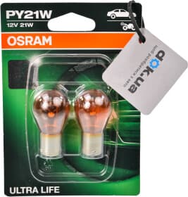Автолампа Osram Ultra Life PY21W BAU15s 21 W оранжевая 7507ULT-02B