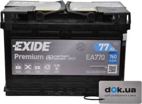 Аккумулятор Exide 6 CT-77-R Premium EA770