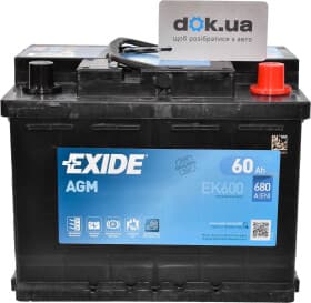 Аккумулятор Exide 6 CT-60-R AGM EK600