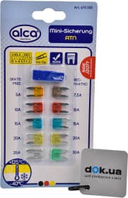 Набор предохранителей с экстрактором Alca 670000 FN mini 10 шт.