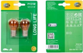 Автолампа Behr Hella Lifetime Long Life PY21W BAU15s 21 W желтая 8GA006841133