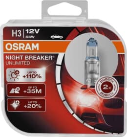 Автолампа Osram Night Breaker Unlimited H3 PK22s 55 W прозоро-блакитна 64151NBU-HCB