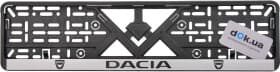 Рамка номерного знака Штурмовик 4073 цвет чёрный с серебристым на Dacia
