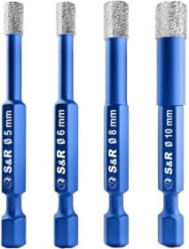 Набор сверл S&R трубчатых по плитке и стеклу 252500004 5-10 мм 4 шт.