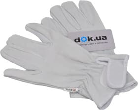 Перчатки рабочие Yato кожаные с застежкой на липучке белые