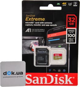 Карта памяти SanDisk Extreme microSDHC 32 ГБ с SD-адаптером