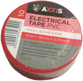 Изолента Axxis 48391046565 красная ПВХ 19 мм x 10 м