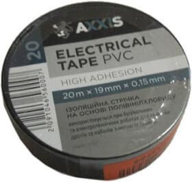 Изолента Axxis 48391046560 черная ПВХ 19 мм x 20 м
