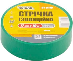 Ізоляційна стрічка MasterTool 449410 зелена ПВХ 17 мм х 10 м 10 шт