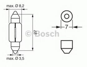 Автолампа Bosch C3W SV7-8 3 W прозрачная 1987302528