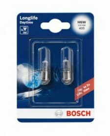 Автолампа Bosch Longlife Daytime H6W BAX9s 6 W прозрачная 1987301061