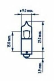 Автолампа Narva H5W BA9s 5 W прозрачная 17830