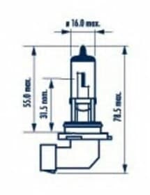 Автолампа Narva Standard H10 PY20d 45 W прозрачная 48095