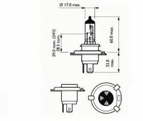 Автолампа SCT Germany H4 P43t-38 55 W 60 W прозора 202792