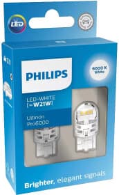 Автолампа Philips Ultinon Pro6000 W21W W3x16d біла 11065CU60X2