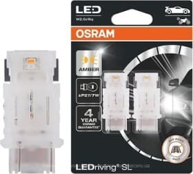 Автолампа Osram LEDriving P27/7W W2,5x16q 1,9 W желтая 3157DYP-02B