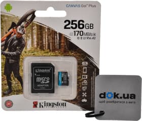 Карта пам’яті Kingston Canvas Go! Plus microSDXC 256 ГБ з SD-адаптером