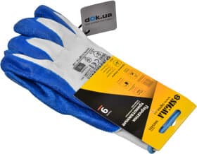 Перчатки рабочие Sigma трикотажные с латексным покрытием синие