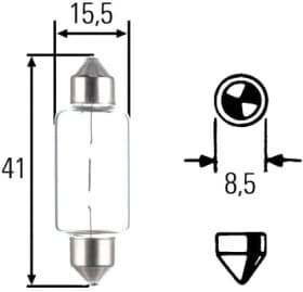 Автолампа Behr Hella Heavy Duty T15 SV8,5-8 15 W прозора 8GM002091261