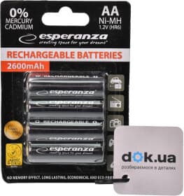 Аккумуляторная батарейка ESPERANZA EZA106 2600 mAh 4 шт