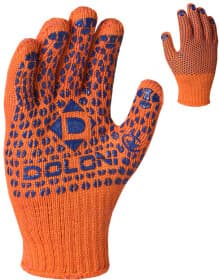 Перчатки рабочие Doloni Стандарт Плюс хб с точками ПВХ оранжевые