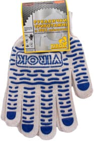 Перчатки рабочие Virok Driver Classic хб с точками ПВХ белые